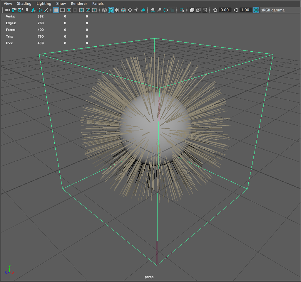 Resulting graph output in the Maya viewport