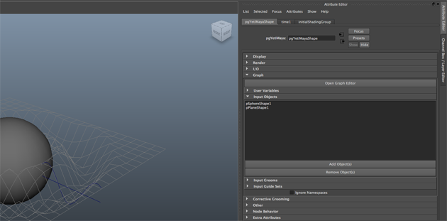 Add the Sphere and Plane to a Yeti node